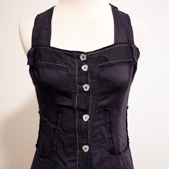 Marithe + Francois Girbaud Purple Dropwaist Strappy Petticoat Dress SZ 4 US - Picture 4 of 7